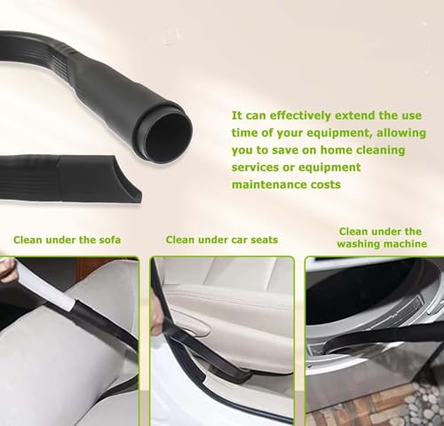 Crevice Tool & Vacuum Brush Head for All Vacuum Cleaners Accepting,Flexible Hose with 1-1/4"(32mm) or 1-3/8"(35mm) Adapter, Multi-Surface Hard-to-Reach Cleaning for Sofas & Appliances