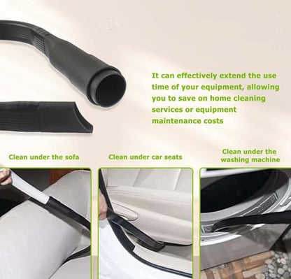 Crevice Tool & Vacuum Brush Head for All Vacuum Cleaners Accepting,Flexible Hose with 1-1/4"(32mm) or 1-3/8"(35mm) Adapter, Multi-Surface Hard-to-Reach Cleaning for Sofas & Appliances
