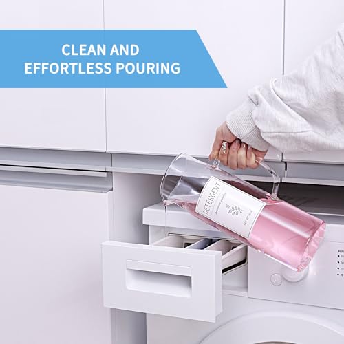 Glass Laundry Detergent Dispenser with Labels & Handles, 2 Pack - color: Glass Lid