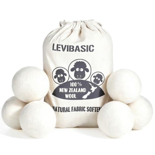Wool Dryer Balls 6 Pack, 100% New Zealand Wool to Core - color: 2.6"-white-6pcs