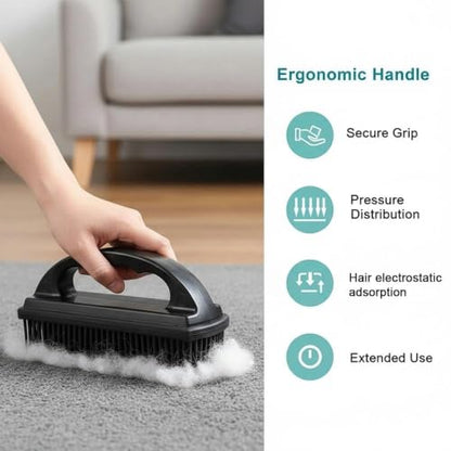 Rubber Brush - Effortless Pet Hair & Lint Removal for Couches & Clothes - color: Black