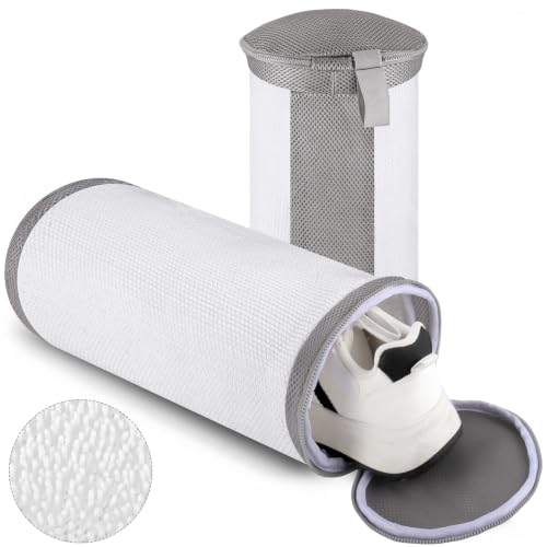 Dntorx 2 PCS Shoe Washing Machine Bags for Washer and Dryer, White + Grey - color: Yellow+Blue