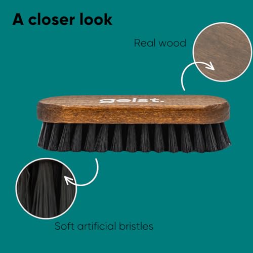 Geist. Leather & Upholstery Cleaning Brush Medium | To clean car seats, leather sofas, and alcantara | For car interiors, furniture, boots, shoes, bags and more - size: Medium