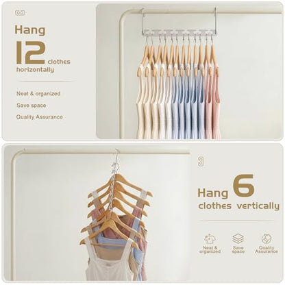 HOUSE DAY 10.5 Inch Closet Space Saving Wardrobe Clothing Magic Hangers Oragnizer Heavy Chrome Hangers, Updated Hook Design Pack of 8 - size: 8 Pack