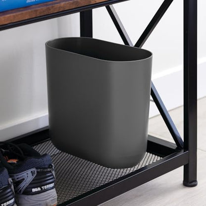 iDesign Small Slim Plastic Bathroom Trash Can, 2-Pack, Gray - color: Charcoal, style: Pack of 2