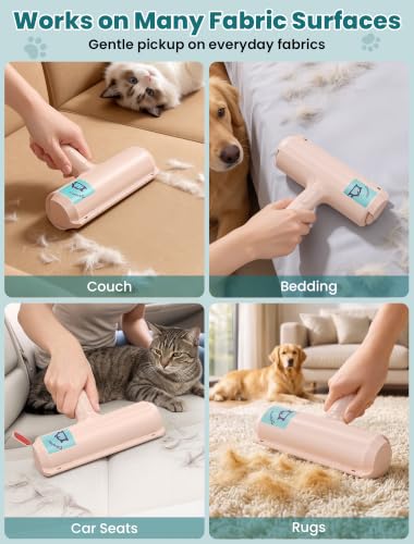 DELOMO Pet Hair Remover Roller, Reusable Lint Roller for Dog and Cat Hair - color: D: Pink（gift Choice）