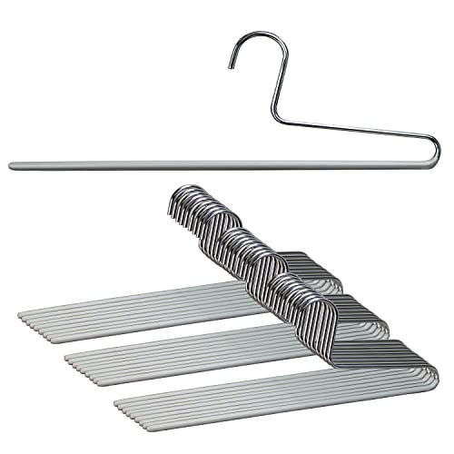 Mawa by Reston Lloyd Non-Slip Space Saving Clothes Hanger with Single Rod for Pants, Style KH/1, Set of 30, Silver - color: Set of 30, size: Silver