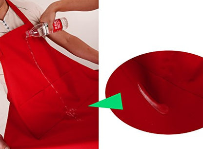 Christmas Red Professional Waterdrop Resistant Adjustable Extra Long Bib Apron 3 Pockets Home Kitchen Garden Restaurant Cafe Bar Pub Bakery for Cooking Chef Baker Servers Craft - color: Red