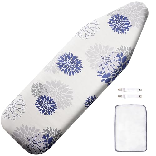 SheeChung Ironing Board Cover and Pad 18"x49",Wide Ironing Board Cover - color: Dahlia, size: 49"L x 18"W