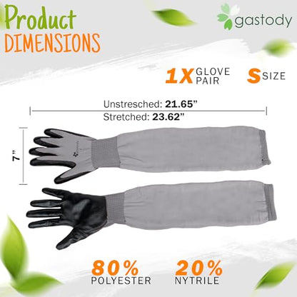 Long Sleeve Gardening Gloves for Women & Men, Long Cuff Garden Gloves - color: Black and Grey, size: Large