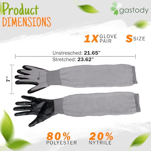 Long Sleeve Gardening Gloves for Women & Men, Long Cuff Garden Gloves - color: Black and Grey, size: Medium