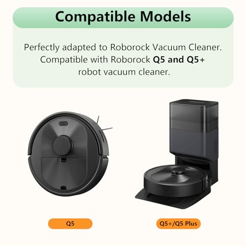 Q5 Replacement Accessories Kit Compatible with Roborock Q5 / Q5+ Plus Robot Vacuum,Floating Rubber Main Roller Brush, HEPA Washable Filter, Side Brush. Reusable Robotic Vacuum Cleaner Spare Parts. - color: Plus-9 Pack Replacement Parts