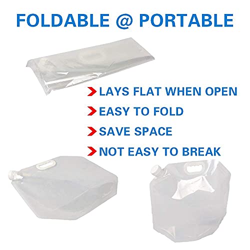 Soddeph Collapsible Water Container Bag, BPA Free Food Grade Clear Plastic Storage Jug for Sport Camping Riding Mountaineer,Freezable, Food Grade (4-pack-2.6 Gal) - style: 4-pack-2.6 Gal