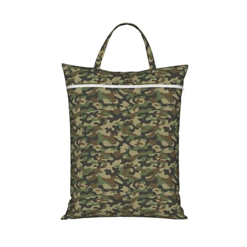 Camouflage Hunting Green Camo Travel Laundry Bags Cloth Diaper Wet Bags Handle Washable Dirty Clothes Bags Wet Dry Bag Suitcase Gym Swimming Pool College Dorm Wet Bag - color: 1 PC36, size: One Size