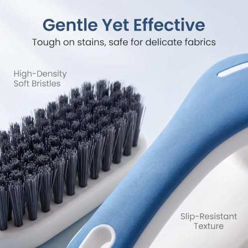 Gentle Scrubbing Tool Set for Laundry and Household Stain Removal, Handheld Scrubbers for Shoes, Clothes, Carpets, Bathroom Tiles, Blue, 2 Pack (Blue) - color: Blue
