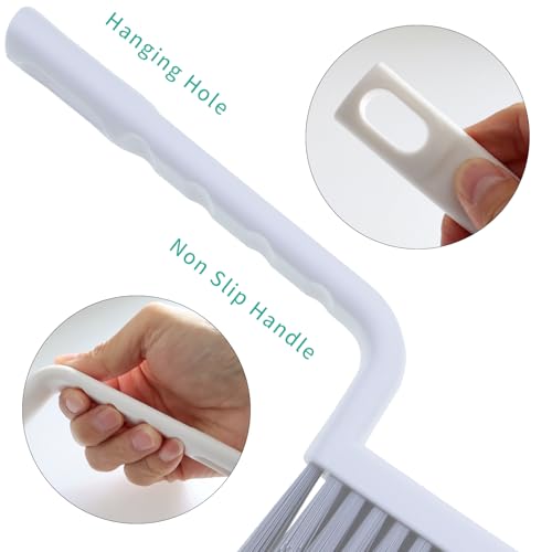 V Shape Grout Cleaner Brush Scraper, Stiff Bristle Grout Cleaning Brushes for Tile Floor, Handheld Grout Scrub Brush Set for Shower, Bathroom, Kitchen, Household, Easy Reach to Narrow Nooks and Cranny