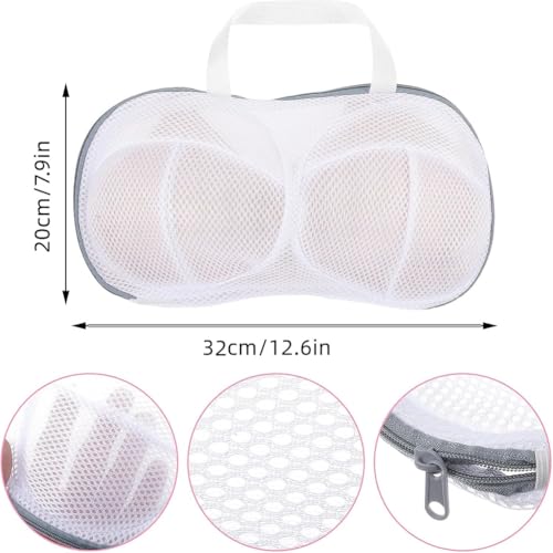 Bra Washing Bags Large Bra Mesh Laundry Bags With Zipper Underwear Brassiere Bag Delicates Lingerie laundry washer protector - color: white, size: Large