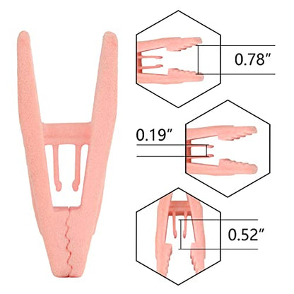 Tinfol Pink Velvet Hanger Clips Pack of 24, Pants Velvet Clips, Premium Large Opening Clothes Pin, Strong Finger Flocked Clip Perfect for Use with Slim-line Clothes Velvet Hangers - color: Pink, size: 24PC