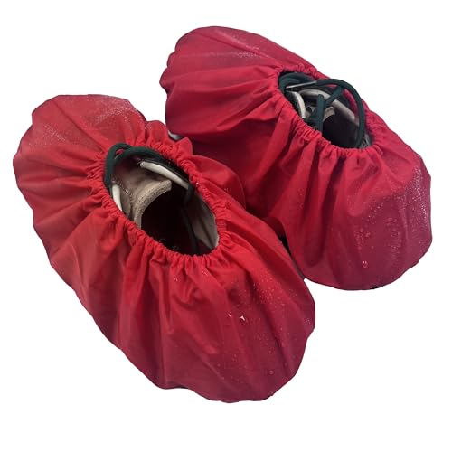 NAEE 5 Pairs Waterproof Anti slip Washable Reusable Boots Cover Indoor Shoe covers (L, Red), Large - color: Red, size: Large