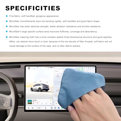Ohleats Car Screen Cleaner, Microfiber Cleaning Pad - color: Blue&Gray,2Pcs
