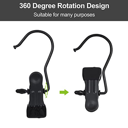 BEWISHOME 50 PCS Boot Hangers for Closet, Laundry Hooks with Clips, Boot Hanging Hold Clip, Clothes Pins, Space Saving Portable Travel Hangers Clip, Jeans, Tall Boots, Towel, Black FYC50B - style: 50 Pcs Black hanging clips