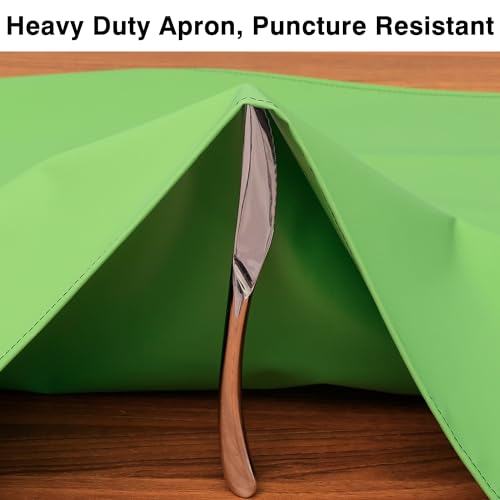 Heavy Duty Waterproof Apron,PVC, Adjustable Cross Strap,Chemical Resistant, for Butchering, Dishwashing, Food Factory - color: Green
