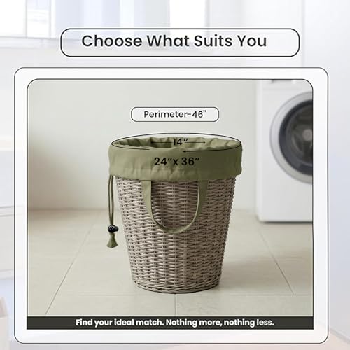 LFH Home Large Premium Cotton Rich Canvas Laundry Bag with Drawstring and Handles Heavy Duty, Multi-Use, and Washable for Home, Travel, College or Storage 24x36 (Pack of 2)-Military Green - color: Military Green, size: 24"x36" (Pack of 2)