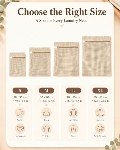 Mesh Laundry Bags for Delicates 3-Pack – 19.68 x 23.62 inch Large & Sturdy Organic Pure Cotton Breathable Zippered Delicate Wash Bags for Washing Machine, Lingerie, Bra, Clothes, Large Capacity - size: XL-3PCS