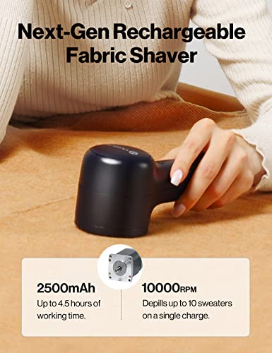 VASSON Fabric Shaver, Sweater Shavers to Remove Pilling, High-Perf Defuzzer, Rechargeable Electric Lint Shaver for Fuzz and Lint Balls from Clothing, Upholstery, Bedding (Black) - color: Black