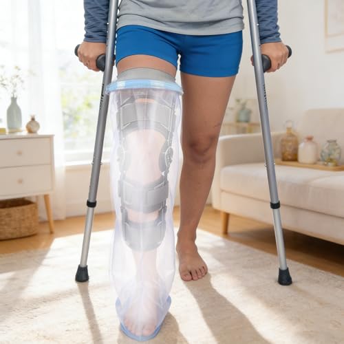Sumifun Cast Covers for Shower Leg - Waterproof Extra Wide Large - Adult Leg Cast Covers with Non-Slip Padding Bottom, Keep Cast Dry Protection (X-Large) - color: Adult Long Leg（10 Inch）