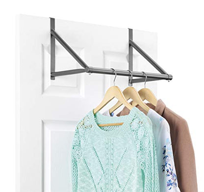 Whitmor Over The Door Hanger, Over The Door Clothes Hanging Rack, Black - color: Gunmetal