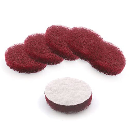 Heavy Duty Scour Pads, Non-Scratch Scrub Sponges, ULIFESTAR 5PCS Dish Scrubber Scouring Pads, Dual-Sided Reusable Household Scrub Pads for Dishes,Dish Cleaning Tool,Kitchen Scrubbers & Metal Grills - size: 75mm/3''Red 320-400grits