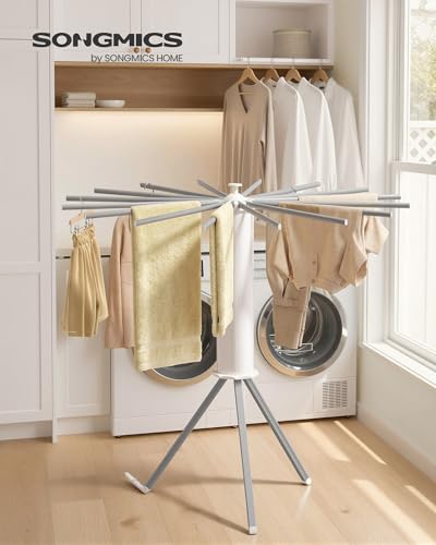 SONGMICS Drying Rack, Foldable Rotary Tripod, 16 Pull-Out Aluminum Arms - style: Aluminum Alloy Arms
