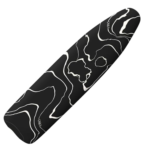 Extra Thick Ironing Board Cover and Pad, 15x54 Ironing Board Cover, Resist Scorching and Staining,Elastic Edges,Modern Art Geometric Black - color: Geometric Black