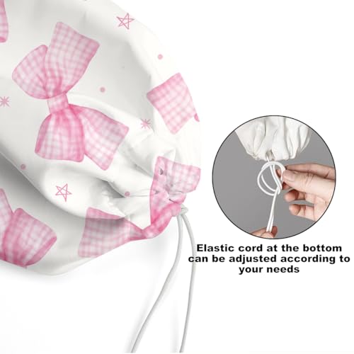 2Pcs Pink Bow Plastic Bag Holder, Wall Mount Grocery Bag Holder - color: multicolour 1321
