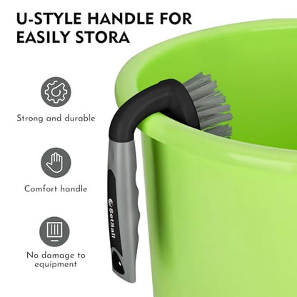 SetSail Scrub Brush, Stiff Bristle Cleaning Scrubber, 2 Pack(Black Grey) - color: Black Grey, size: 2-pack