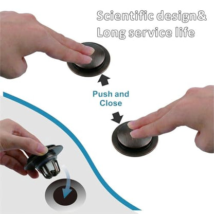 WELSAN Oil Rubbed Bronze Bathroom Sink Drain Stopper 1 1/8"-1 1/2", 2 Pack - color: Oil Rubbed Bronze-2