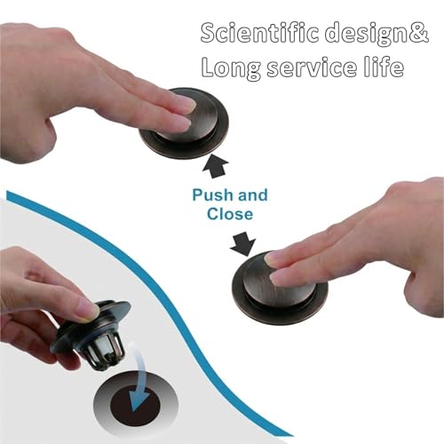 WELSAN Oil Rubbed Bronze Bathroom Sink Drain Stopper 1 1/8"-1 1/2", 2 Pack - color: Oil Rubbed Bronze-2