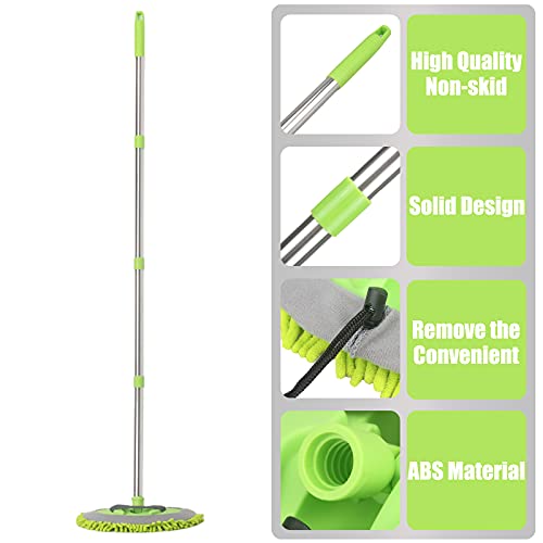 LumiMokki 62-Inch Car Wash Mop Kit with Long Handle Brush for Cars Trucks