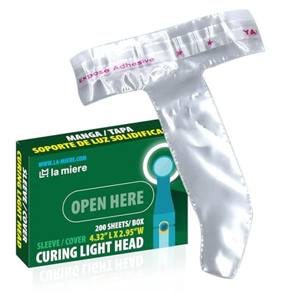 LA MIERE 12Boxes 4.33" X 1" Dental Curing Light Cover, Curing Light/Ultra Led Sleeves, Disposable Implant Protective Cover Fits 11 mm Tip Head - size: Head 4.33" X 1"