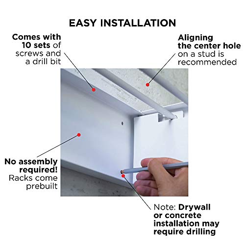 Step Up Laundry Drying Rack, Wall Mounted, Retractable Clothes Drying Rack, 60lbs Capacity, 20 Linear Ft, with Wall Template and Long Screwdriver Bit (40" White) - color: White, size: 40" Wide