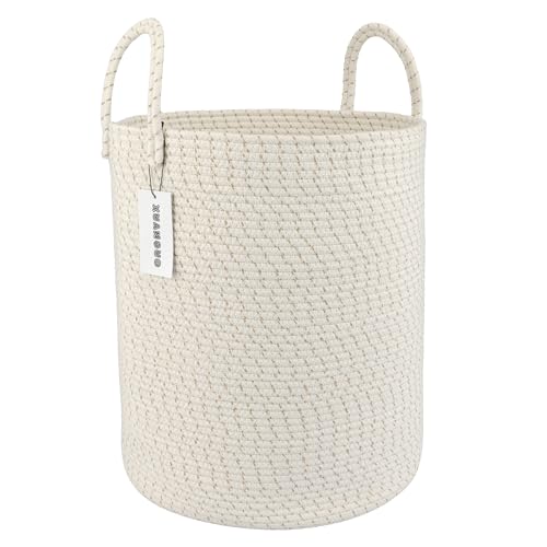 XUANGUO Cotton Rope Laundry Basket Hamper for Clothes, striped - color: striped, size: Regular