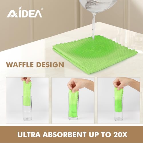 AIDEA Microfiber Glass Cleaning Cloth 12PK, Magic Cleaning Cloth 11×11" - color: Multicolor, size: 11"×11"
