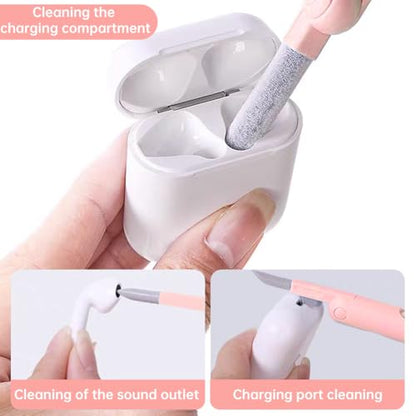 7 in 1 Keyboard Cleaner Laptop Cleaning kit, Electronic Cleaner kit with Key Cap Puller, Computer Cleanings Tools Kit for Monitor Tablet,Cell Phones,Earbuds Camera,Lens(Color:Pink)