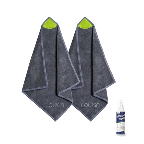 loukin Magnetic Whiteboard Cloth, Thick Microfiber Cloth with Cleaner