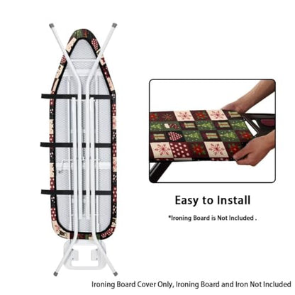 Flashideas Christmas Plaid Ironing Board Cover and Pad 15x54 Inch Standard Ironing Board Cover with Elastic Edge and Hook and Loop Fasteners Scorch and Stain Resistant Cotton - color: Christmas Plaid