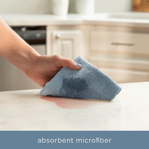 S&T INC. Microfiber Cleaning Cloth, 100 Pack, 11.5" x 11.5", Blue - color: Blue