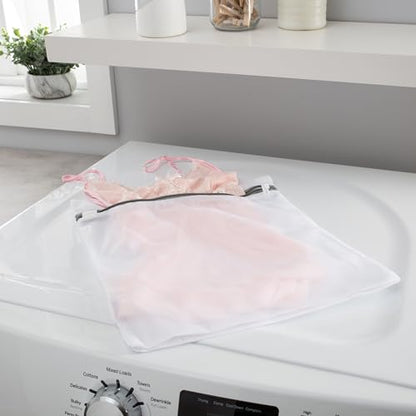 Laundry 360 2 Pack Large Mesh Wash Bag | Laundry | Washing Machine | Zipper Closure | Prevents Pulling and Tearing | Clothes | Garments | Delicates | Socks | White - style: 2 Pack