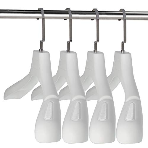 DEDU Suit Hangers for Men 20 Pack, Extra Wide Suit Hanger Non Slip Width 17.7", Thick Plastic Coat Hangers White with Metal Hook - color: White-20