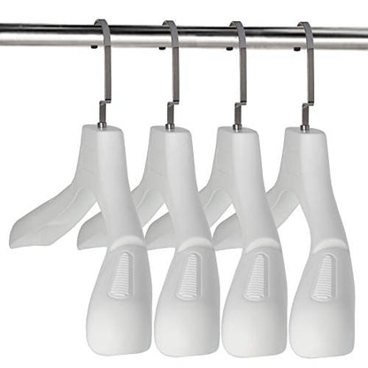 DEDU Suit Hangers for Men 20 Pack, Extra Wide Suit Hanger Non Slip Width 17.7", Thick Plastic Coat Hangers White with Metal Hook - color: White-20